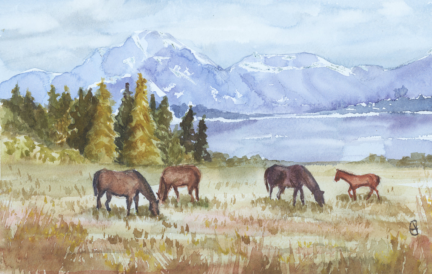 Unframed Print of "Alpine Pasture"