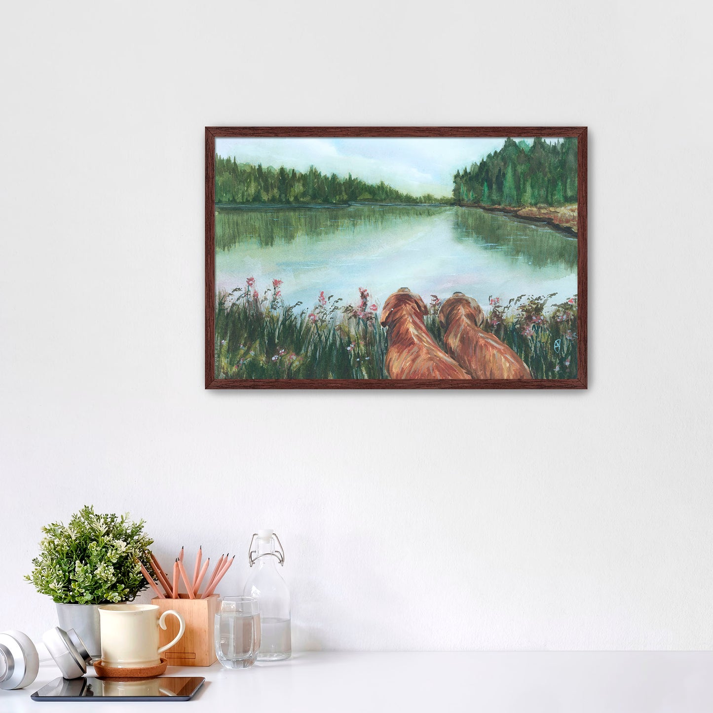 Framed Print of "Muddy Paws and Daydreams"