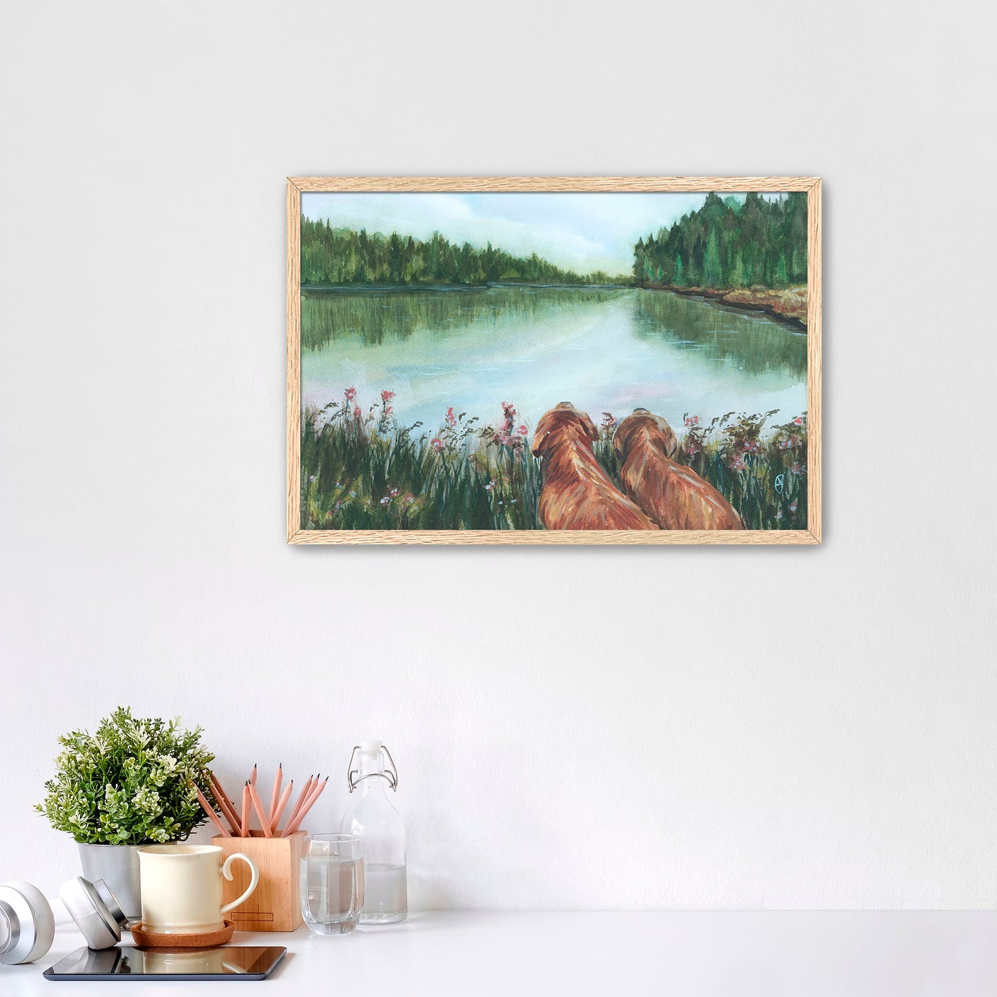 Framed Print of "Muddy Paws and Daydreams"