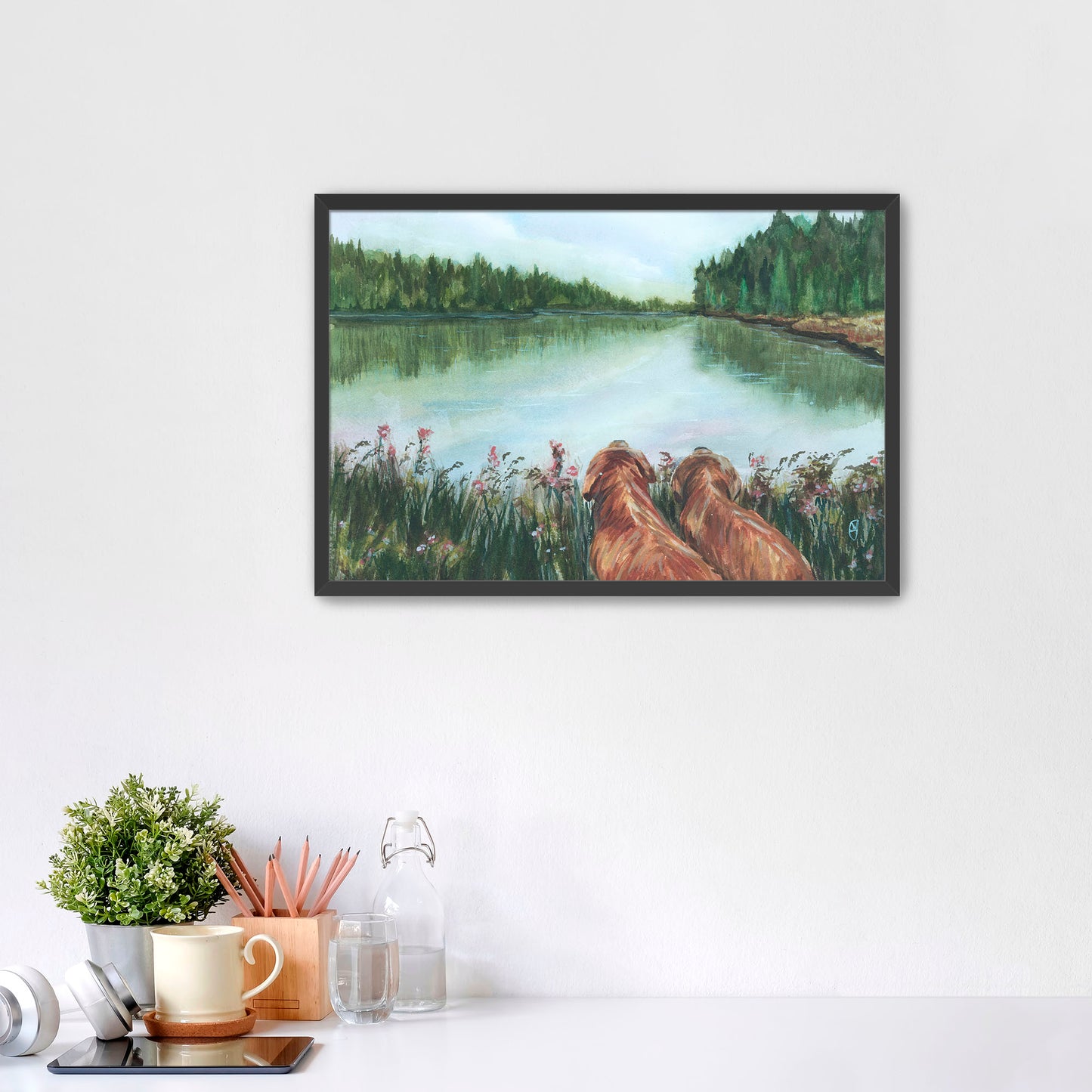 Framed Print of "Muddy Paws and Daydreams"